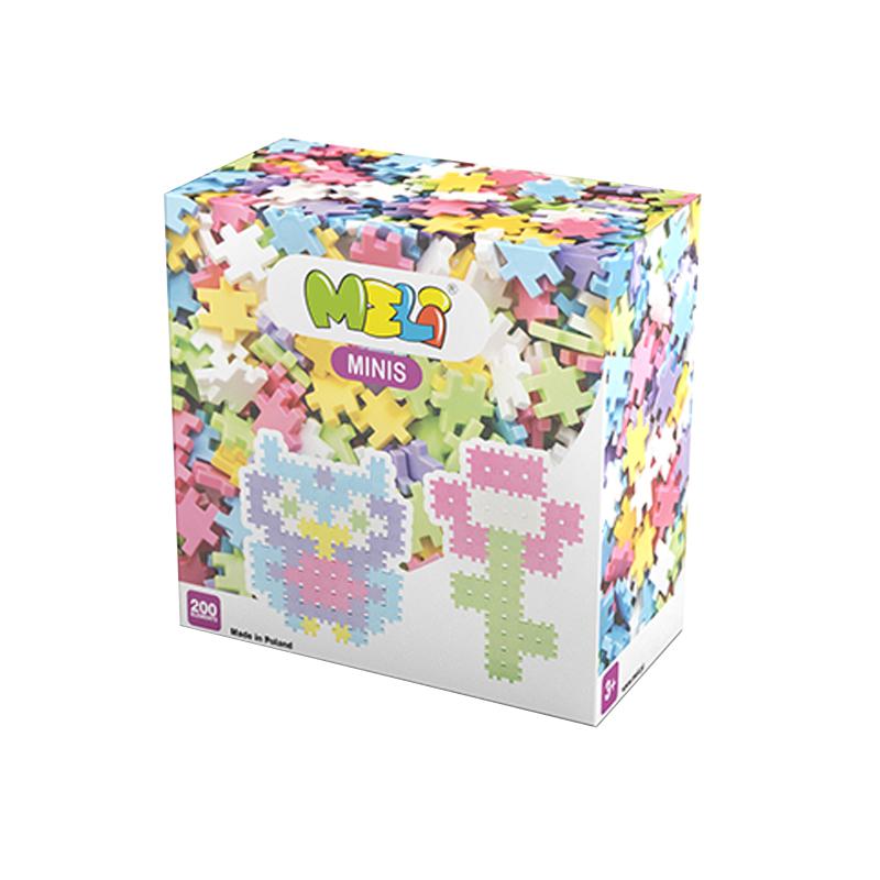Set creativ de constructie, Minis Pastel 200 piese, Meli