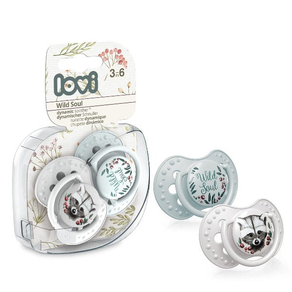 LOVI Suzeta Silicon Dynamic 3-6M 2 PCS Wild Soul baiat Infant.ro