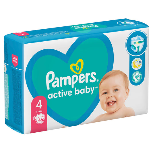 Pampers Active Baby scutece - Nr 4 (9-14 kg) / 46 buc / Value Pack Minus [ps:b2284399-3745-439b-bb12-2623c184c431]