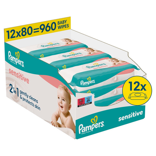 Pampers Sensitive servetele umede - 12 pachete / 960 buc [ps:98767eed-0d0a-4572-9a90-bd28ea1a108f]