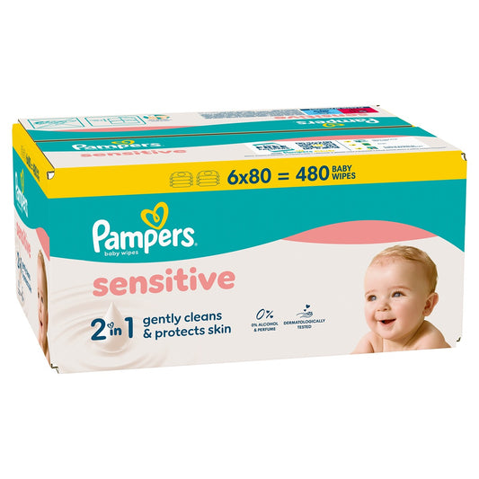 Pampers Sensitive servetele umede - 6 pachete / 480 buc [ps:cd55d470-7c53-4730-8a26-7509107b21c5]