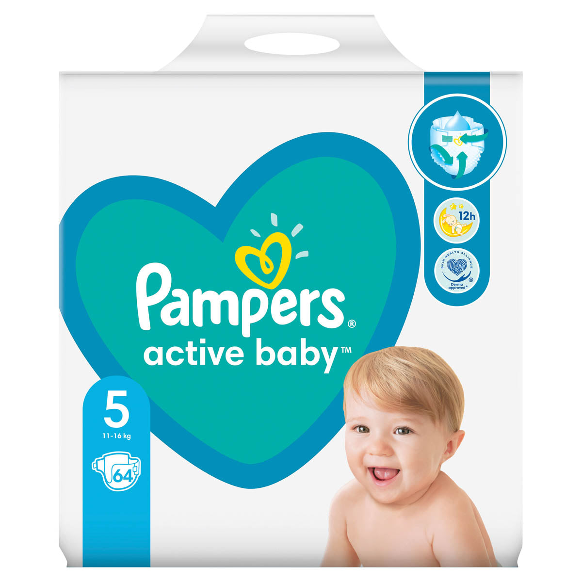 Pampers Active Baby scutece - Nr 5 (11-16 kg) / 64 buc / Giant Pack [ps:cc63f9ad-453e-4ef4-933d-2e5b92806806]