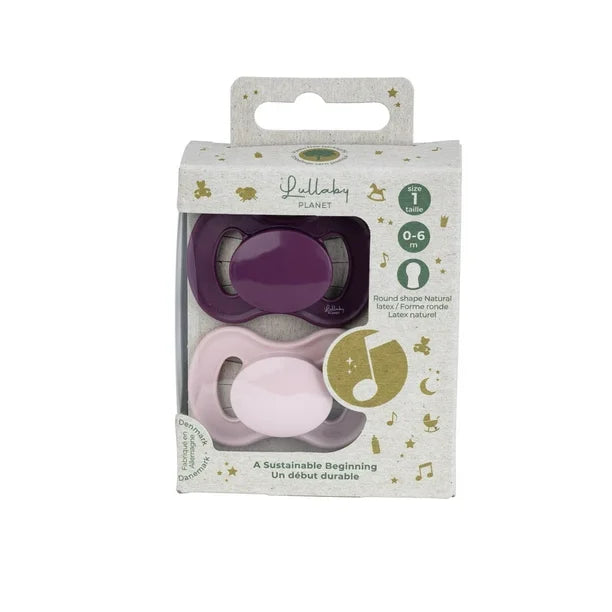 Set of pacifiers with symmetrical silicone teat, Lullaby, 0-6 months