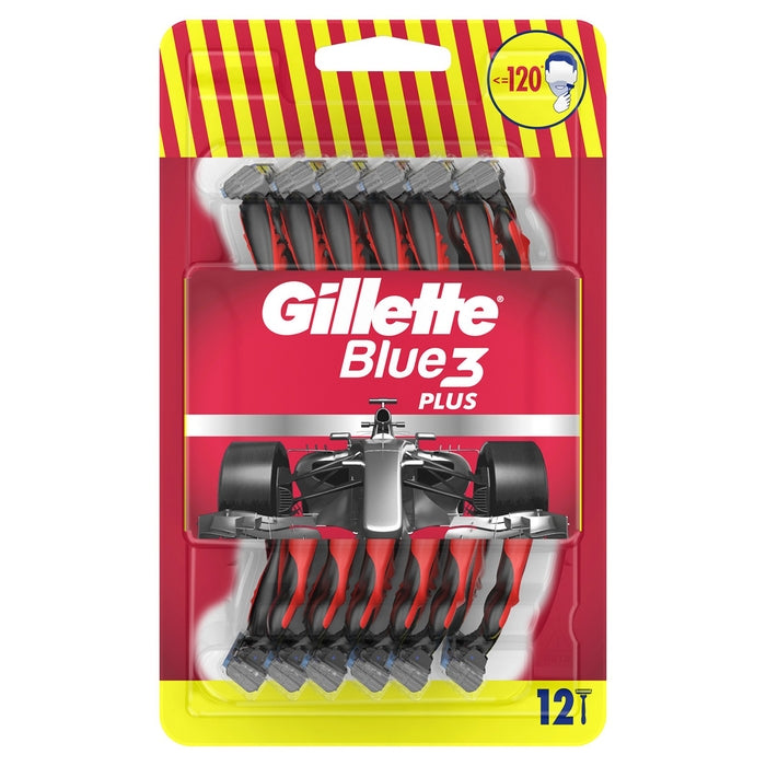 Gillette Blue3 Plus Red | Aparat de Ras de Unica Folosinta | 12 buc