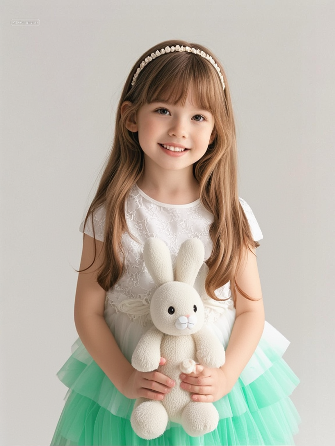 Rochie Tulle Festiva Verde Menta Sevi Bebe Kids 2-6 ani - Imagine 2