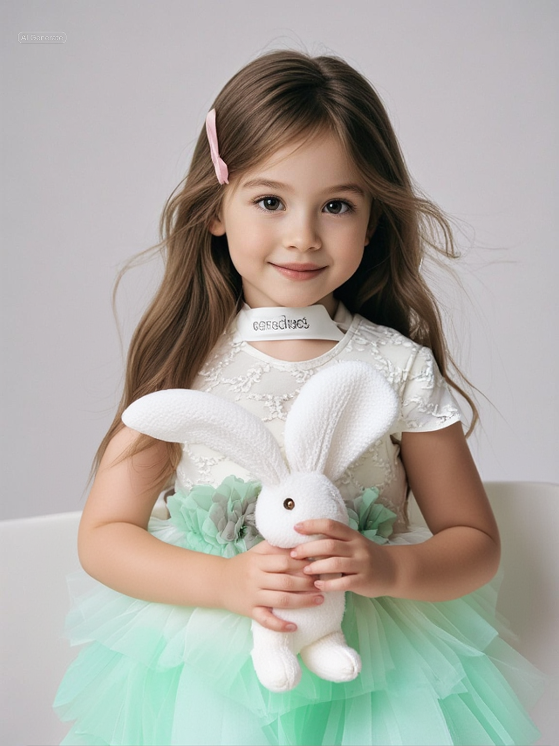 Rochie Tulle Festiva Verde Menta Sevi Bebe Kids 2-6 ani - Imagine 3