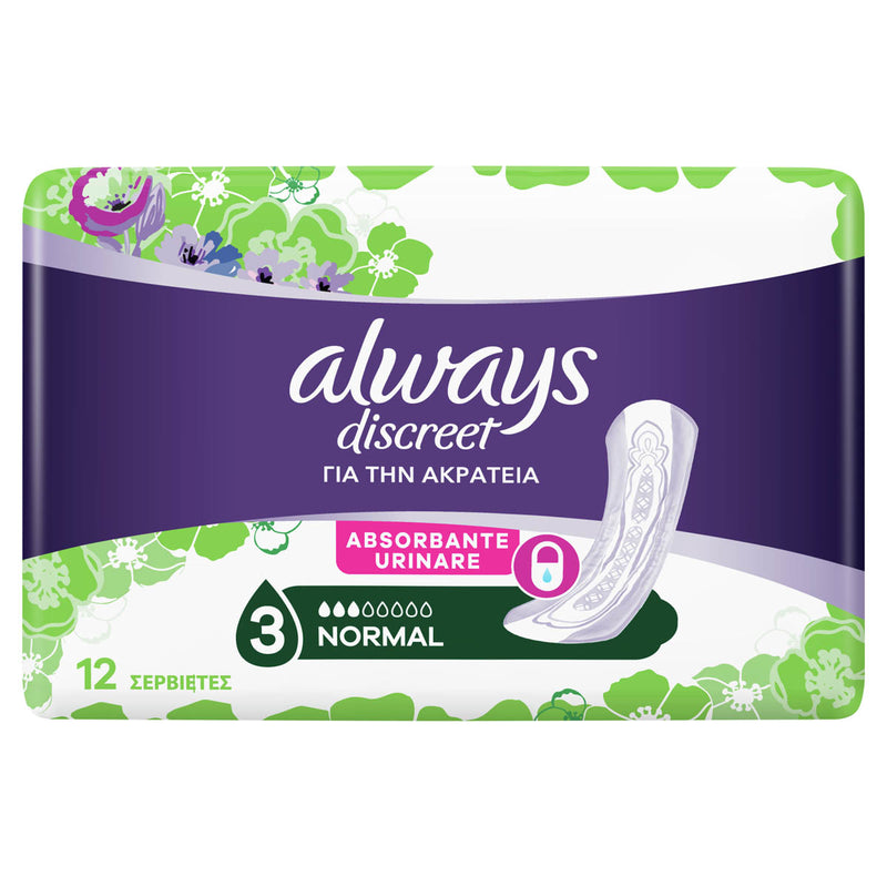 ALWAYS DISCREET, absorbante zilnice, Normal, 12 buc infant-ro