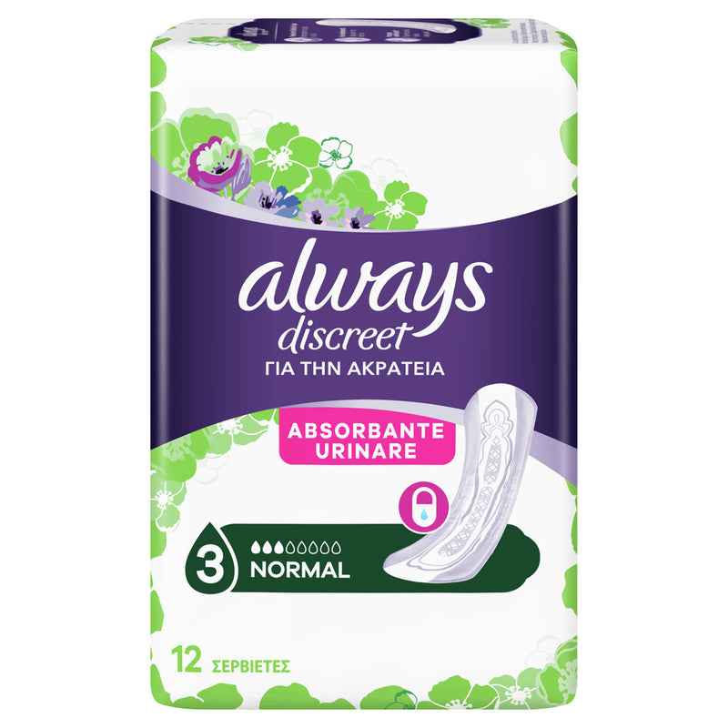 ALWAYS DISCREET, absorbante zilnice, Normal, 12 buc infant-ro