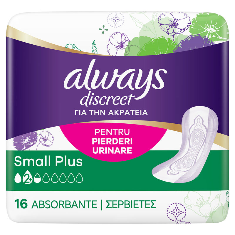 ALWAYS DISCREET, absorbante zilnice, Small Plus, 16 buc infant-ro