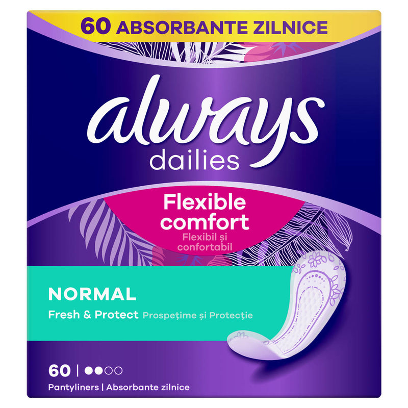 ALWAYS Dailies Fresh&Protect, absorbante zilnice, Normal, 60 buc infant-ro
