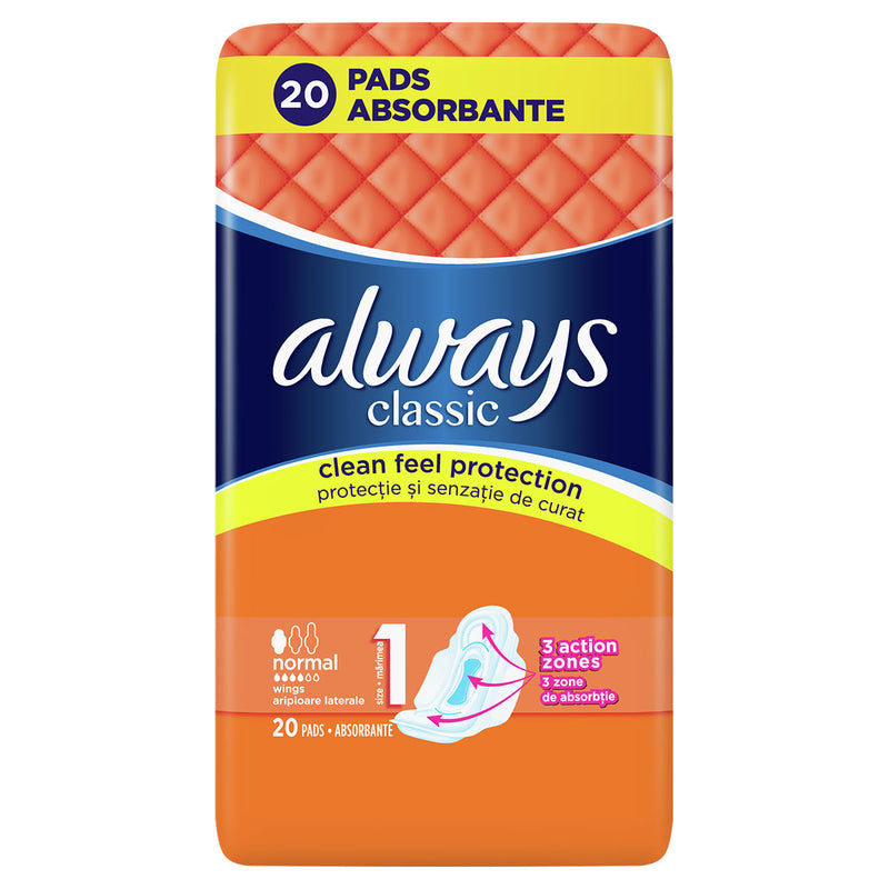 ALWAYS Duo Classic Normal Plus, absorbante igienice, marime 1, 20 buc infant-ro