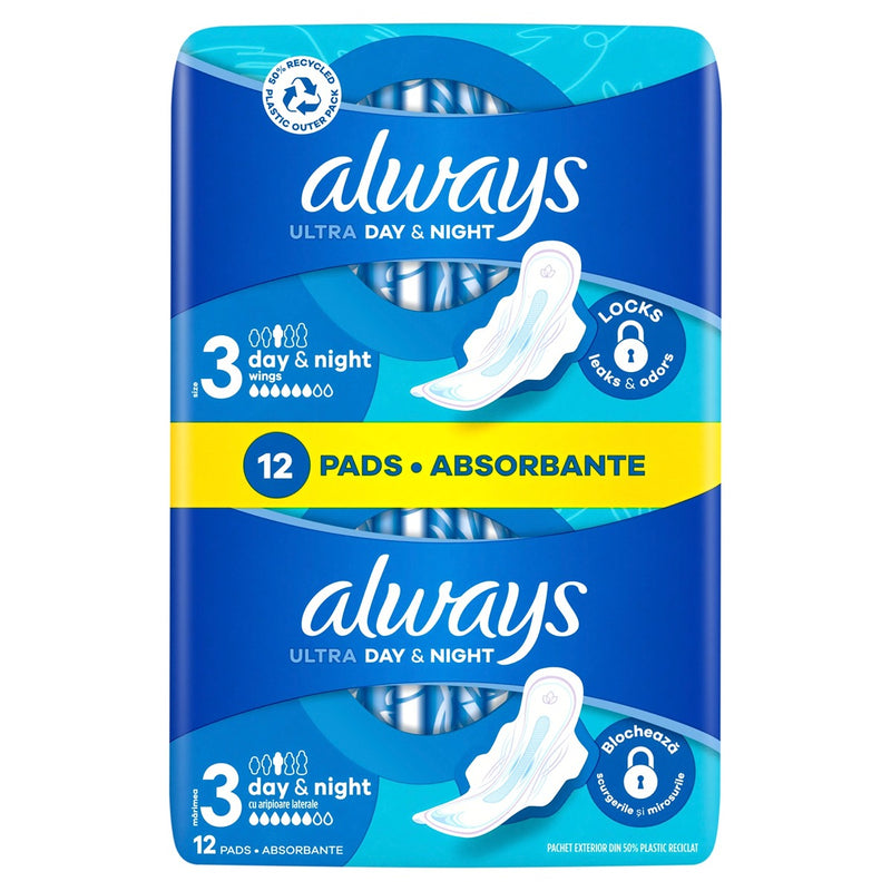 ALWAYS Duo Ultra Night, absorbante igienice, marime 3, 12 buc infant-ro