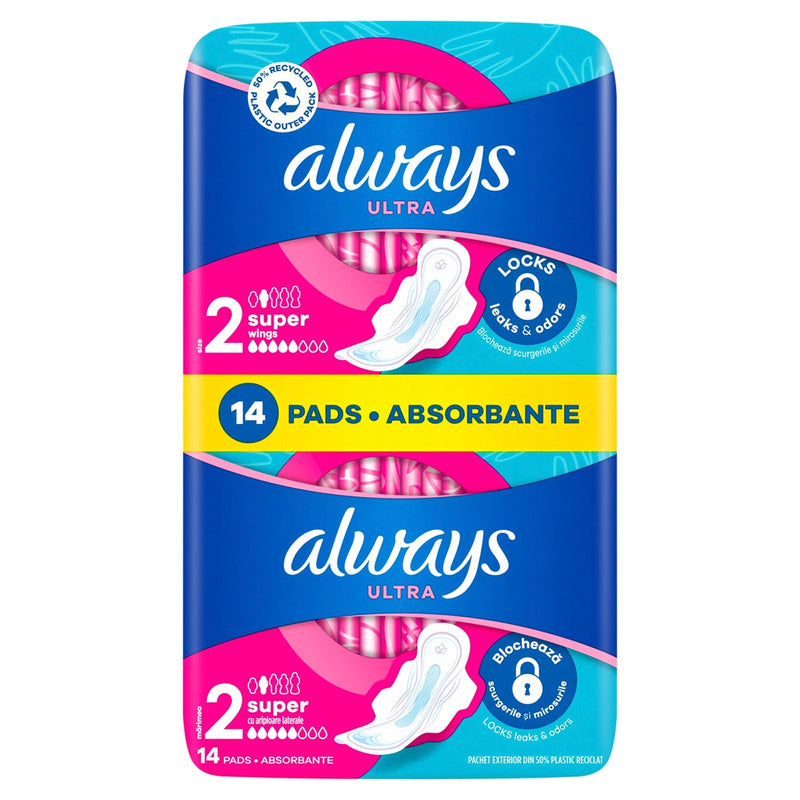 ALWAYS Duo Ultra Super Plus, absorbante igienice, marime 2, 14 buc infant-ro