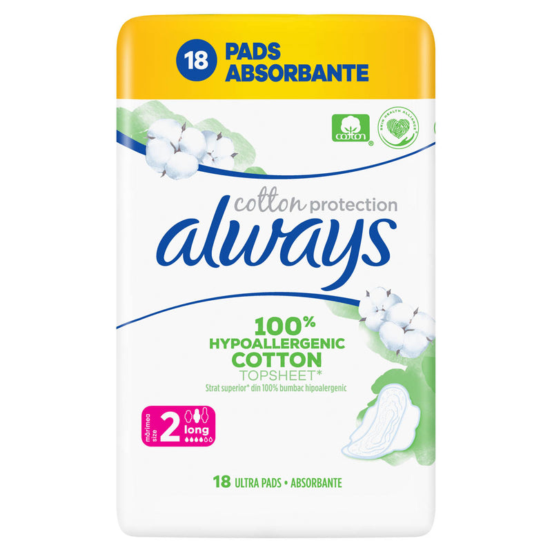 ALWAYS Naturals Duo Cotton Protection, absorbante igienice, marime 2, 18 buc infant-ro