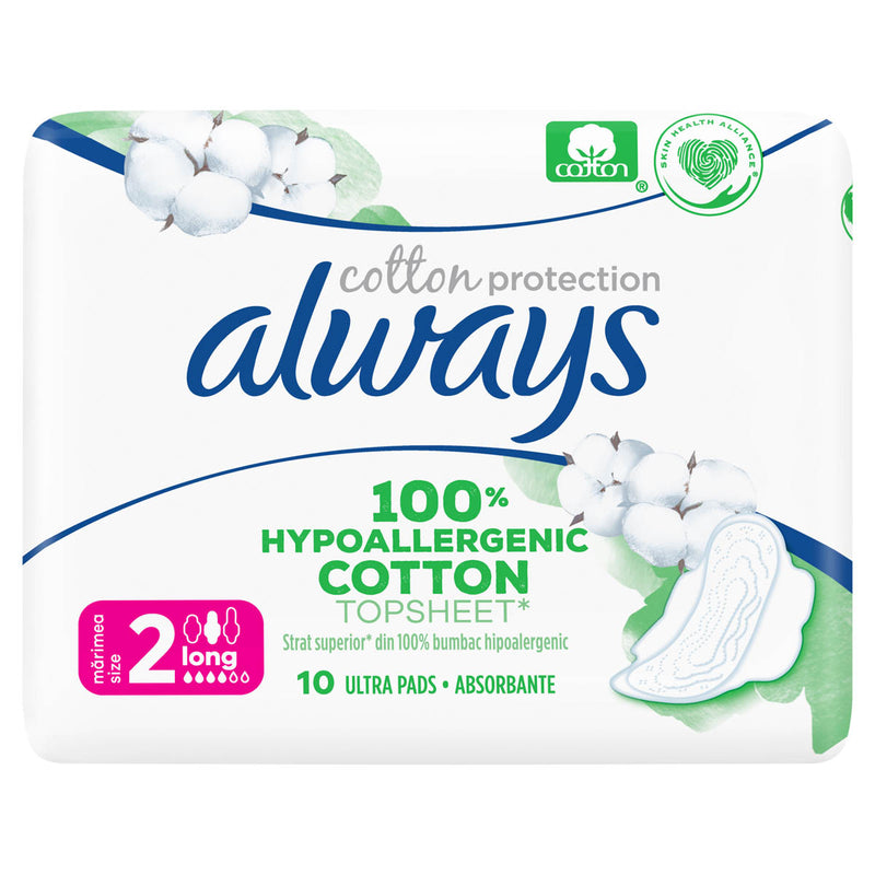 ALWAYS Naturals Single Cotton Protection, absorbante igienice, marime 2, 10 buc infant-ro