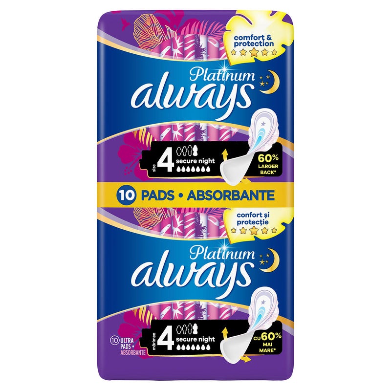 ALWAYS Platinum Night Duo, absorbante igienice, marime 4, 10 buc infant-ro