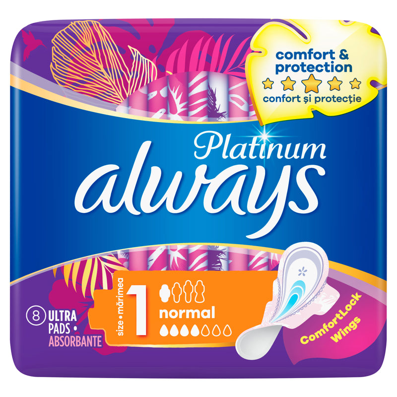 ALWAYS Platinum Normal, absorbante igienice, marime 1, 8 buc infant-ro