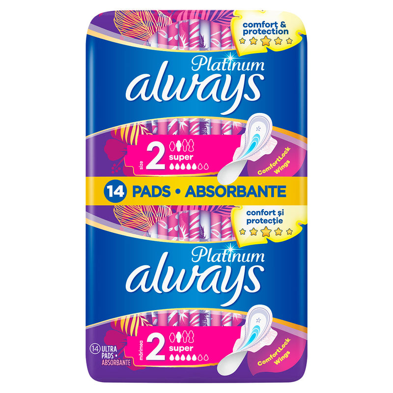 ALWAYS Platinum Super Duo, absorbante igienice, marime 2, 14 buc infant-ro