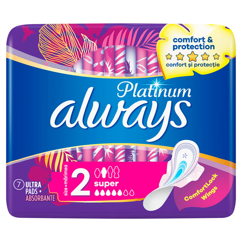 ALWAYS Platinum Super, absorbante igienice, marime 2, 7 buc infant-ro