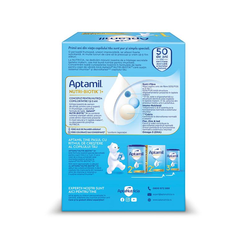 APTAMIL Nutri-Biotik Junior 1+, formula speciala lapte praf, de crestere 1-2 ani, 1200 g infant-ro