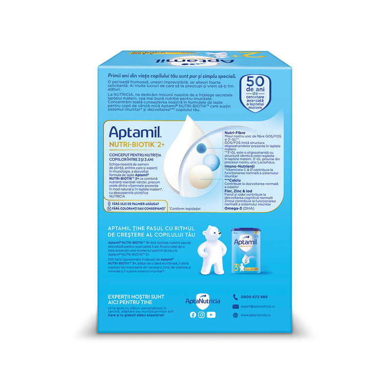 APTAMIL Nutri-Biotik Junior 2+, lapte praf, de crestere 2-3 ani, 1200 g infant-ro