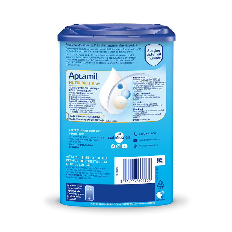 APTAMIL Nutri-Biotik Junior 3+, formula speciala lapte praf, de crestere +3 ani, 800 g infant-ro