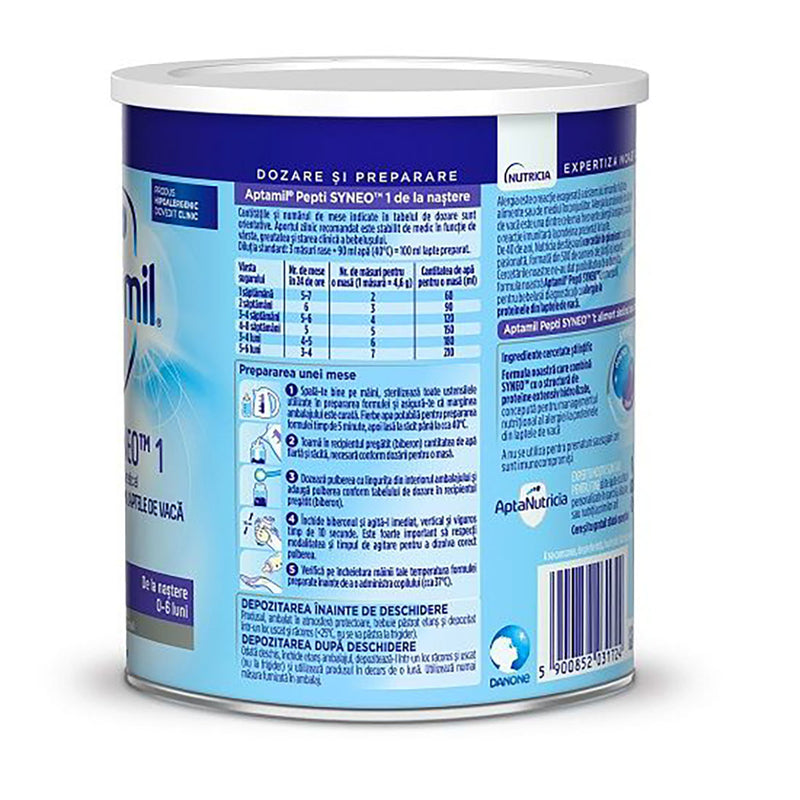 APTAMIL Pepti Syneo 1, formula speciala lapte praf, pentru alergii si intolerante usoare 0-6 luni, 400 g infant-ro