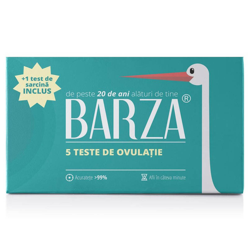 BARZA Strip, Pachet test ovulatie 5 buc + test sarcina 1 buc infant-ro