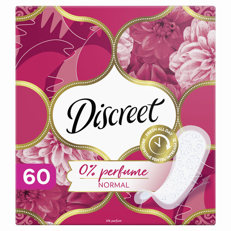 DISCREET Normal, absorbante zilnice, fara parfum trio pack, 60 buc infant-ro