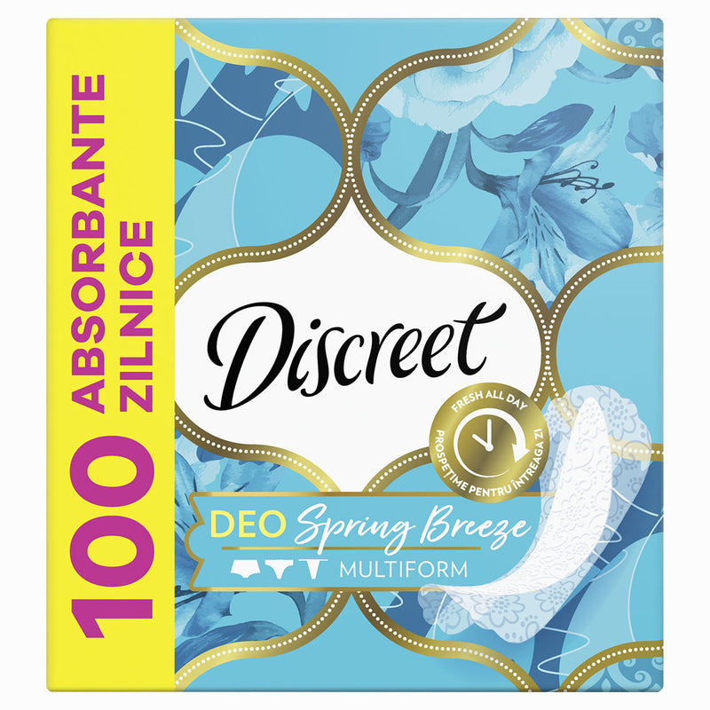 DISCREET Ocean Breeze, absorbante zilnice, Deo, 100 buc infant-ro