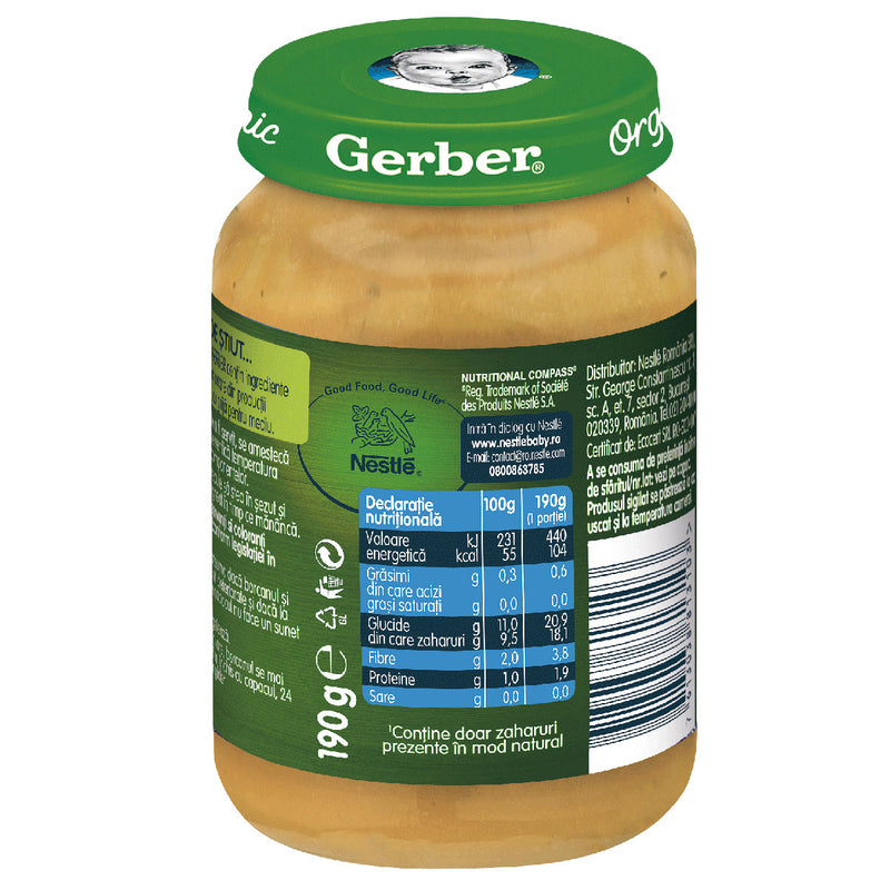 GERBER Bio, piure, mango, dovleac, gutui si fulgi de ovaz, 190 g infant-ro