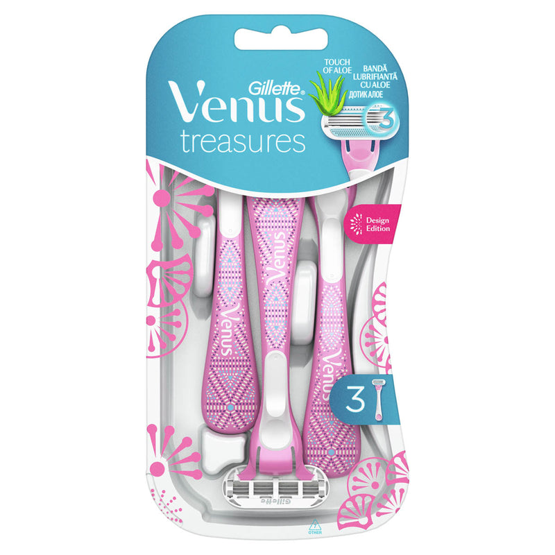 GILLETTE Venus Treasures Pink, aparat de ras, 3 buc infant-ro