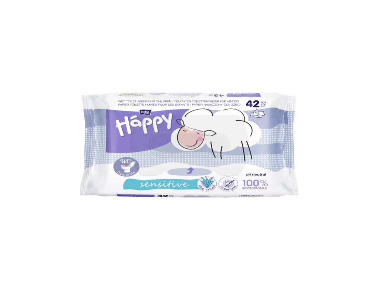 Hârtie igienică umedă, Happy Sensitive infant-ro