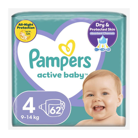 Pampers Active Baby scutece - Nr 4 (9-14 kg) / 62 buc [ps:9a327f34-0ca5-4912-84cf-5dbc1dd43cfd]