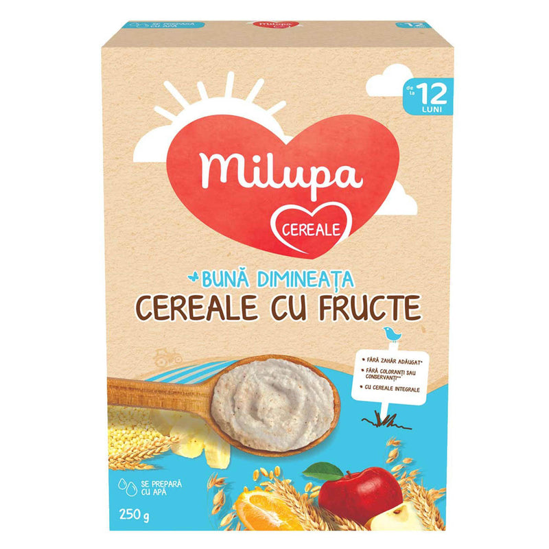 MILUPA Buna dimineata, cereale, cu fructe, +12 luni, 250 g infant-ro