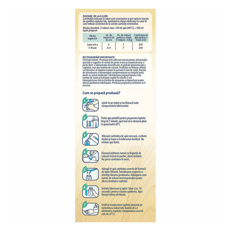 MILUPA Milumil 2, formula speciala lapte praf, de continuare de la 6 luni, 600 infant-ro