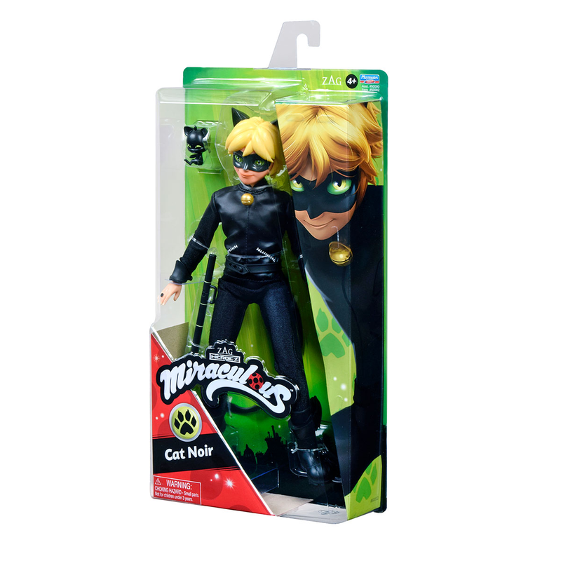 MIRACULOUS BUBURUZA, papusa, Cat Noir, 30 cm infant-ro