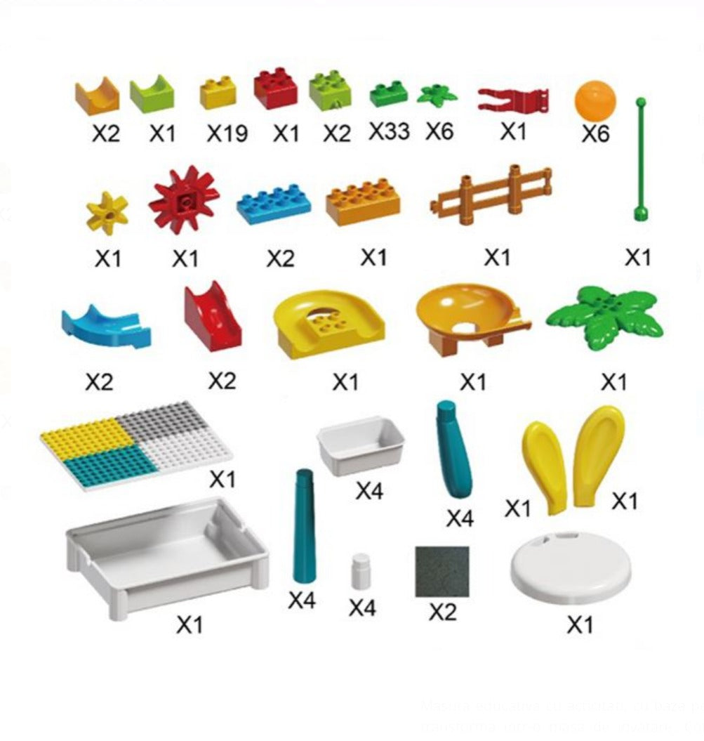 Masuta Educativa cu Activitati cu Cuburi si Scaun 85buc infant-ro