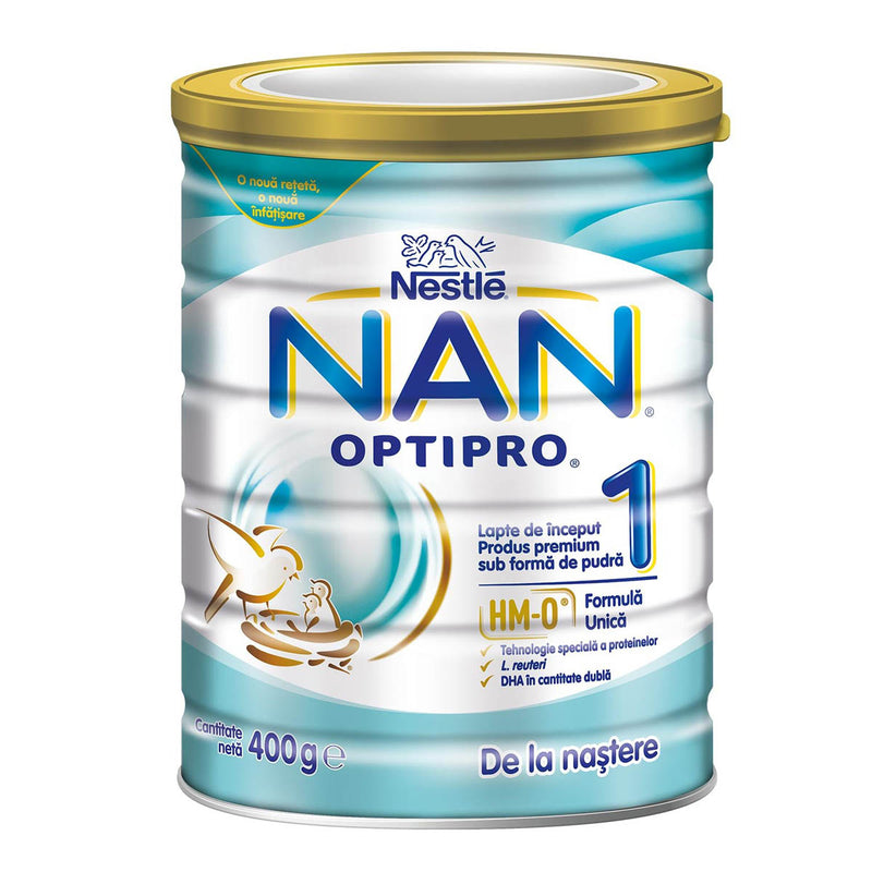 NESTLE NAN Optipro 1 HM-O, formula speciala lapte praf, premium de inceput de la nastere, 400 g infant-ro