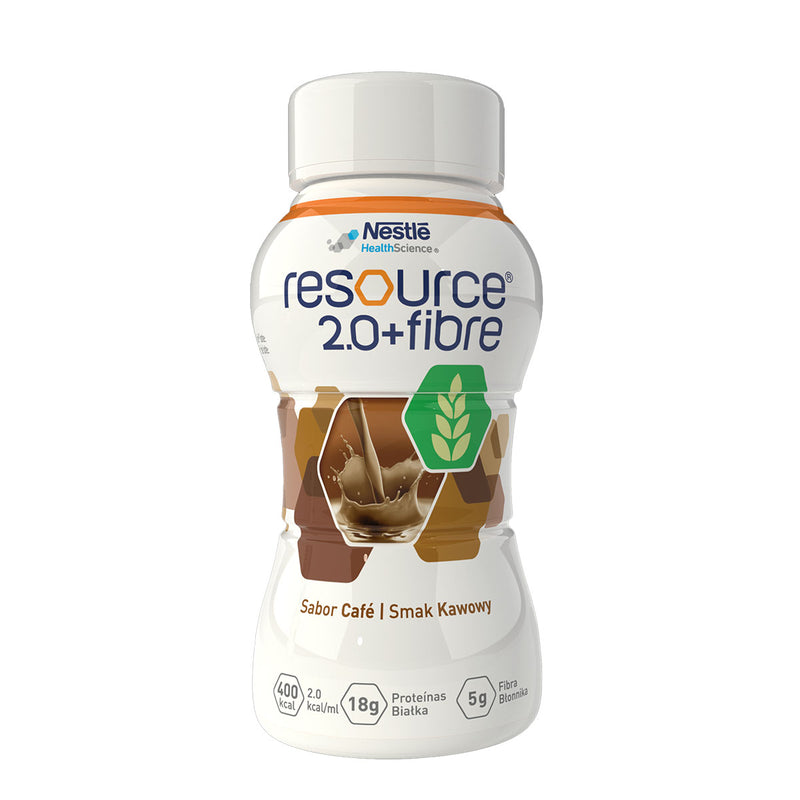 NESTLE Resource 2.0 + Fibre, aliment destinat unor scopuri medicale speciale cu aroma de cafea, 4x200 ml infant-ro