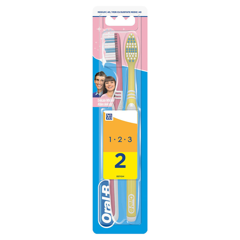 ORAL-B 3-Effect Delicate White, periuta de dinti, 40 medium, 2 buc infant-ro