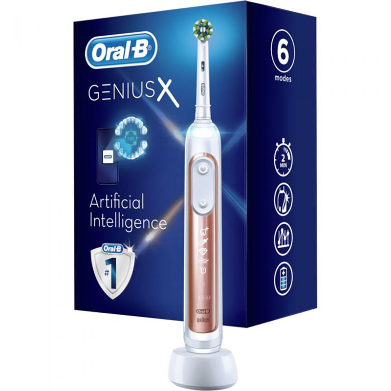 ORAL-B Genius X, periuta de dinti electrica, 6 programe, Rose Gold, 1 buc infant-ro