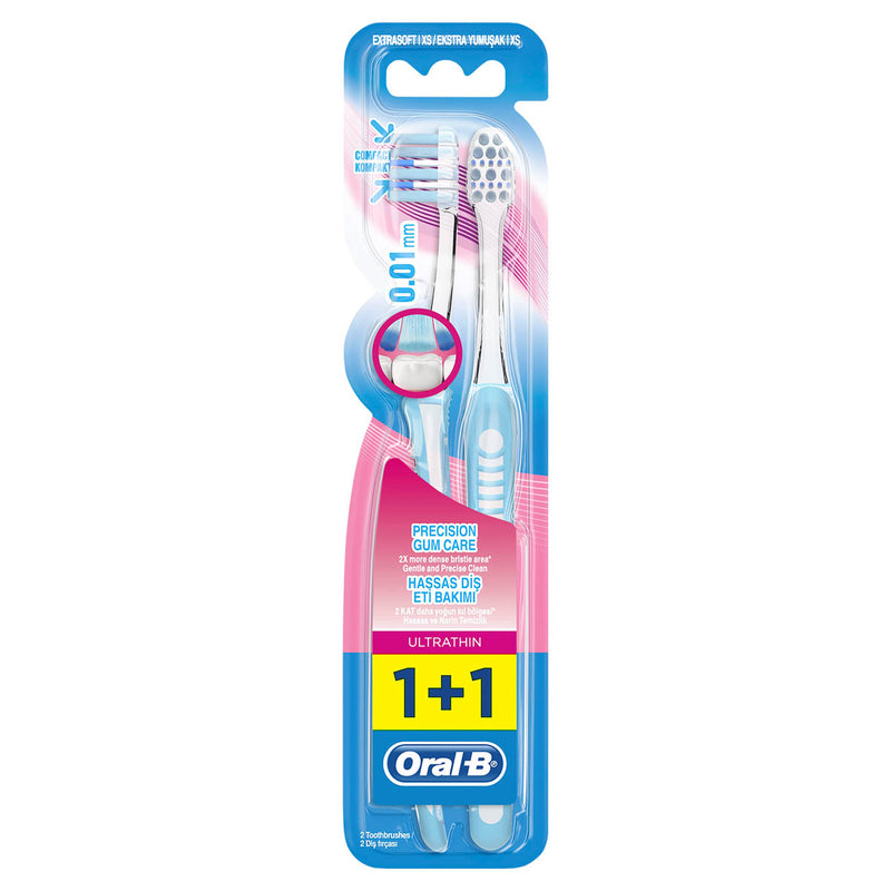 ORAL-B Ultrathin Precision Gum Care, periuta de dinti, 1+1 gratis infant-ro