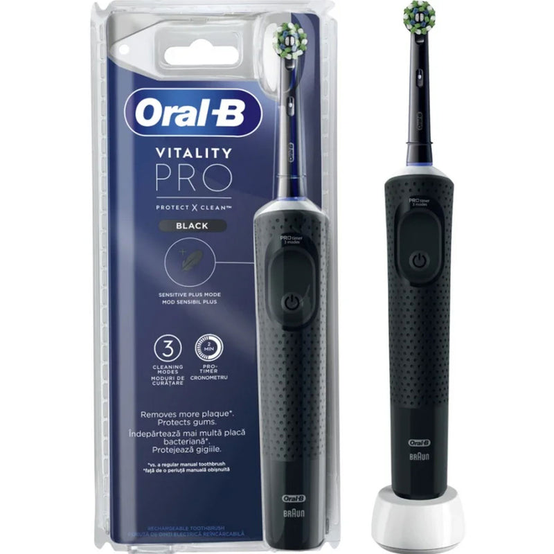 ORAL-B Vitality PRO Black, periuta de dinti electrica, 3 moduri de periaj, Negru, 1 buc infant-ro