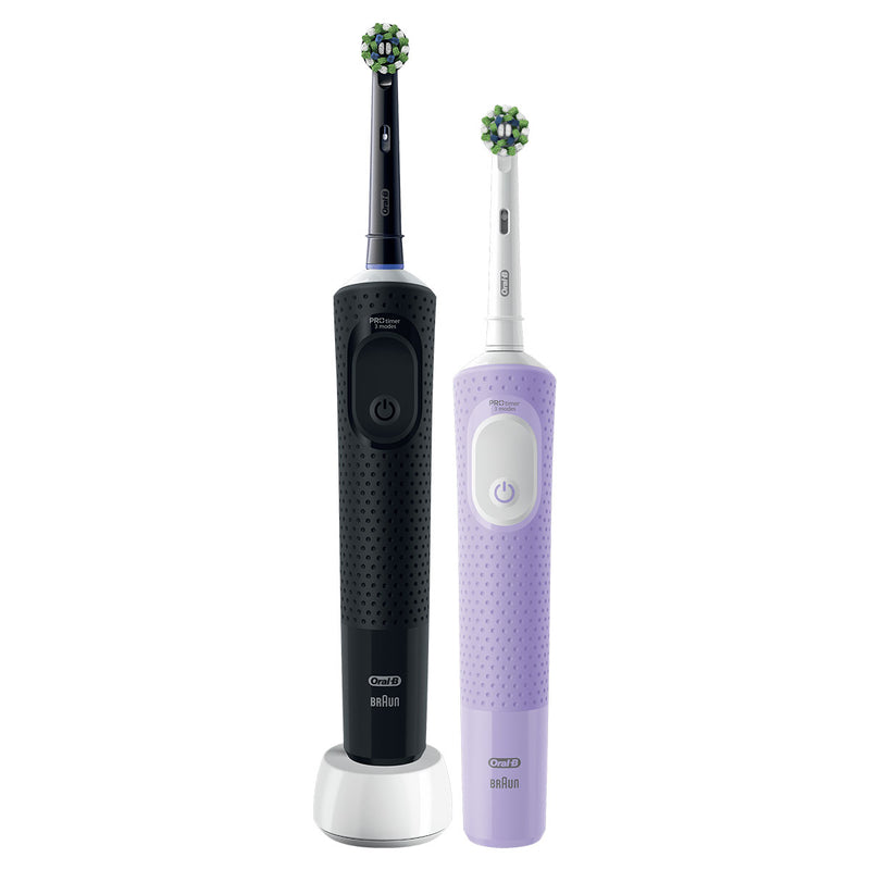 ORAL-B Vitality PRO Duo Pack, periuta de dinti electrica, 3 moduri de periaj, Negru/Mov infant-ro