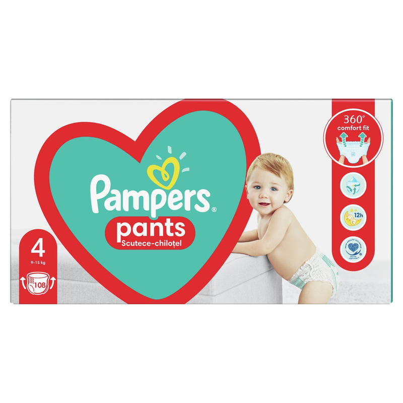 PAMPERS Active Baby Pants, scutece chilotel, 9-15 kg, Marime Nr.4 infant-ro