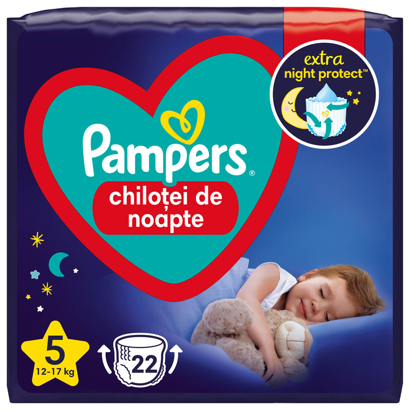 PAMPERS Pants Night, scutece chilotel, 12-17 kg, Marime Nr.5 infant-ro