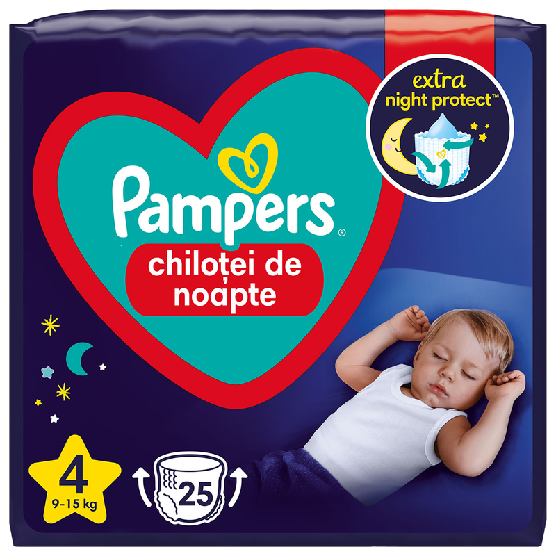 PAMPERS Pants Night, scutece chilotel, 9-15 kg, Marime Nr.4 infant-ro