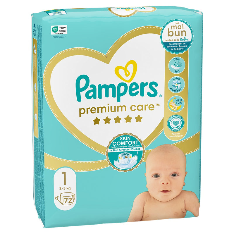 Pampers Premium Care Nou Nascut | Scutece 2-5 kg | Marimea 1