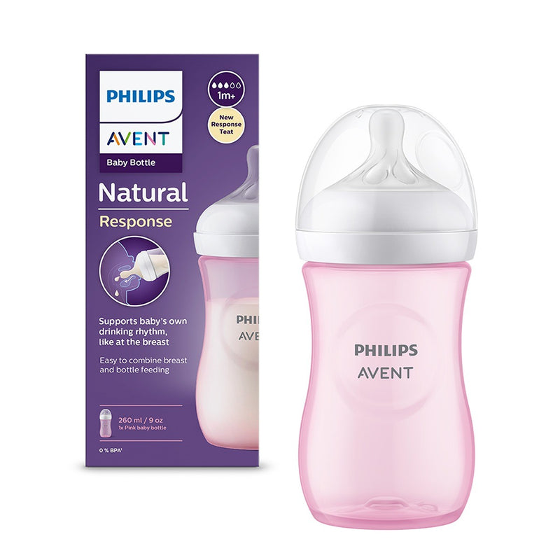 PHILIPS Avent, biberon, natural response, 1 luna+, 260 ml , Incolor/Roz/Albastru infant-ro